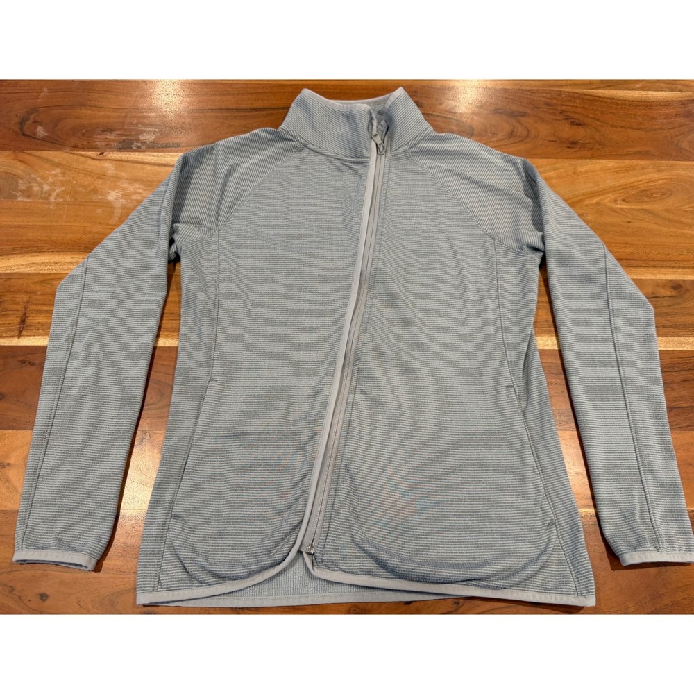 Vineyard Vines Womens Small Blue Striped Full Zip Performance Jacket Mock Neck
